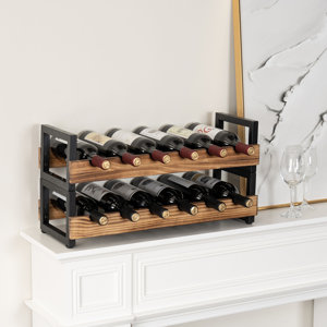 MyGift 36 Bottle Solid Wood Floor Wine Storage Rack In Brown | Wayfair ...