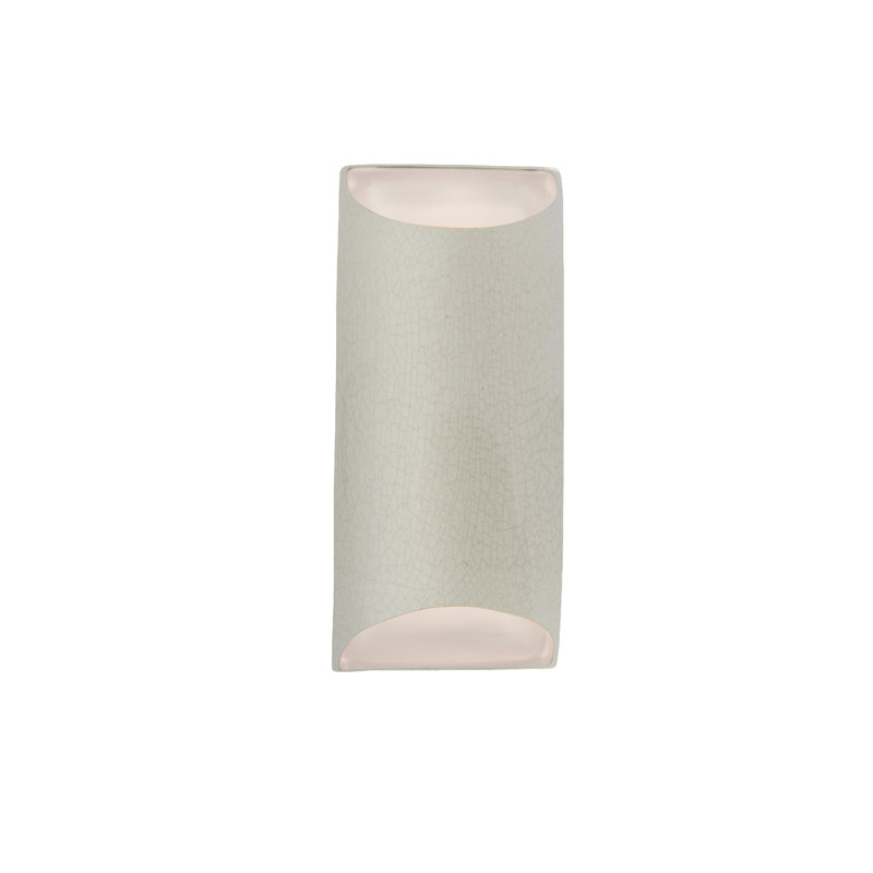 Beda Ceramic LED Wall Light, 13.75" H x 7" W x 4" D, White Crackle