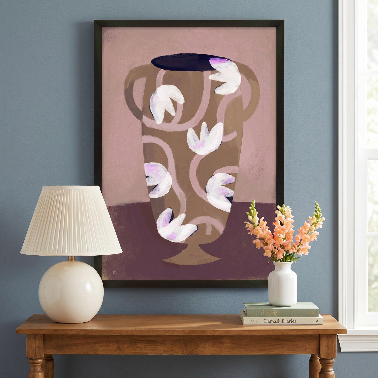 Flowered Vase Print by Marco Marella, Black Framed Paper, 38" H x 26.5" W