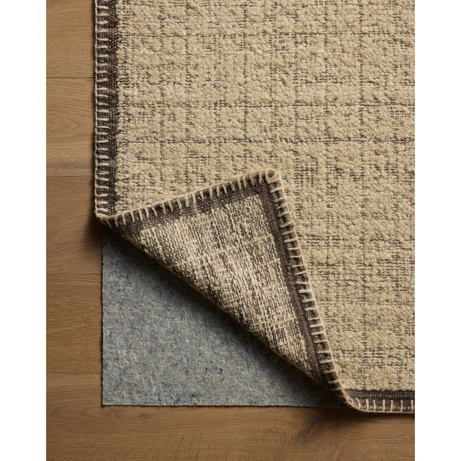 Amber Lewis x Loloi Bowie Sand / Coffee Area Rug, Rectangle 2' x 3'
