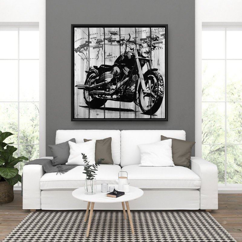 " Motorcycle Grey And Black "