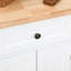 Îlot de cuisine roulant avec comptoir en bois d'hévéa, étagère à épices et tiroirs - accessoire de rangement blanc pratique, porte-serviettes pratique