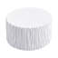 Table basse d'extérieur blanche moderne avec motif cannelé ondulé - ronde de 26,77 po, H 14,76 po, matériau MGO, capacité de 66 lb, sans assemblage pour patio, jardin ou balcon