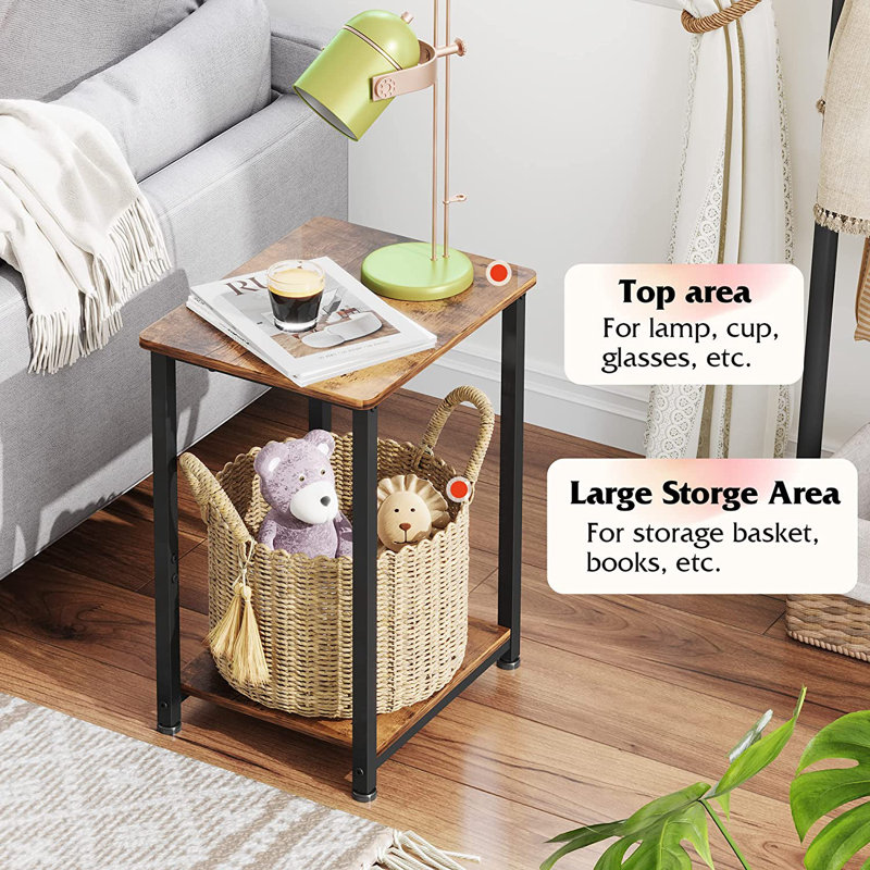 Yailen Solid Wood Top End Table Set