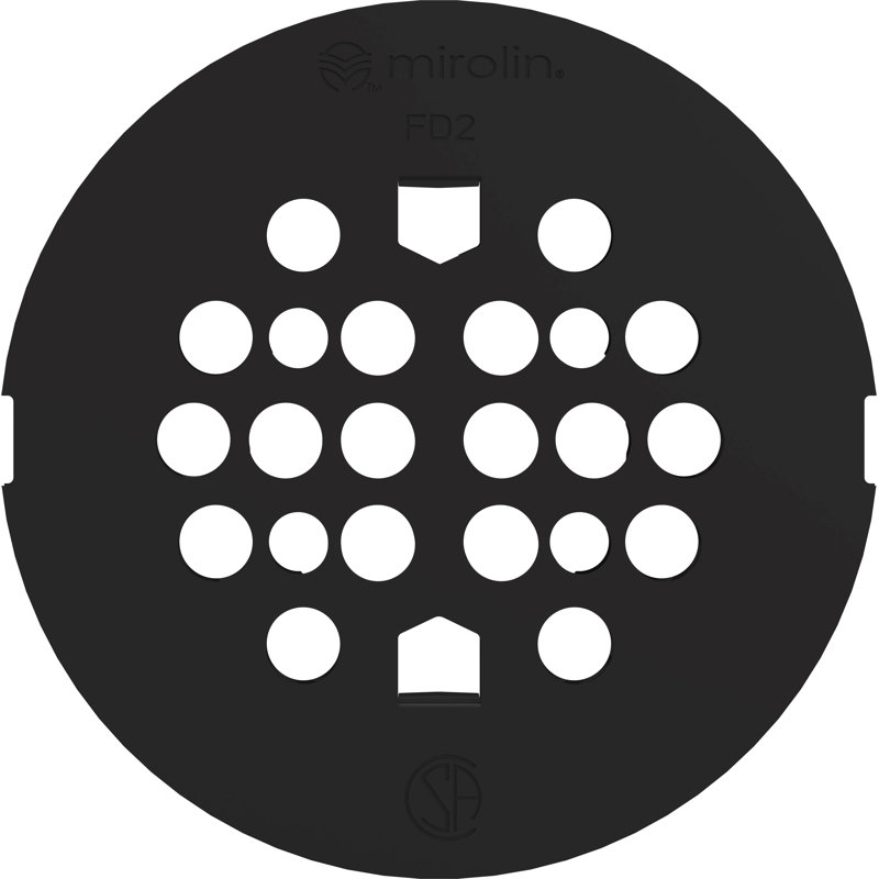 Grille d'évacuation ronde pour sol noir mat, Noir mat