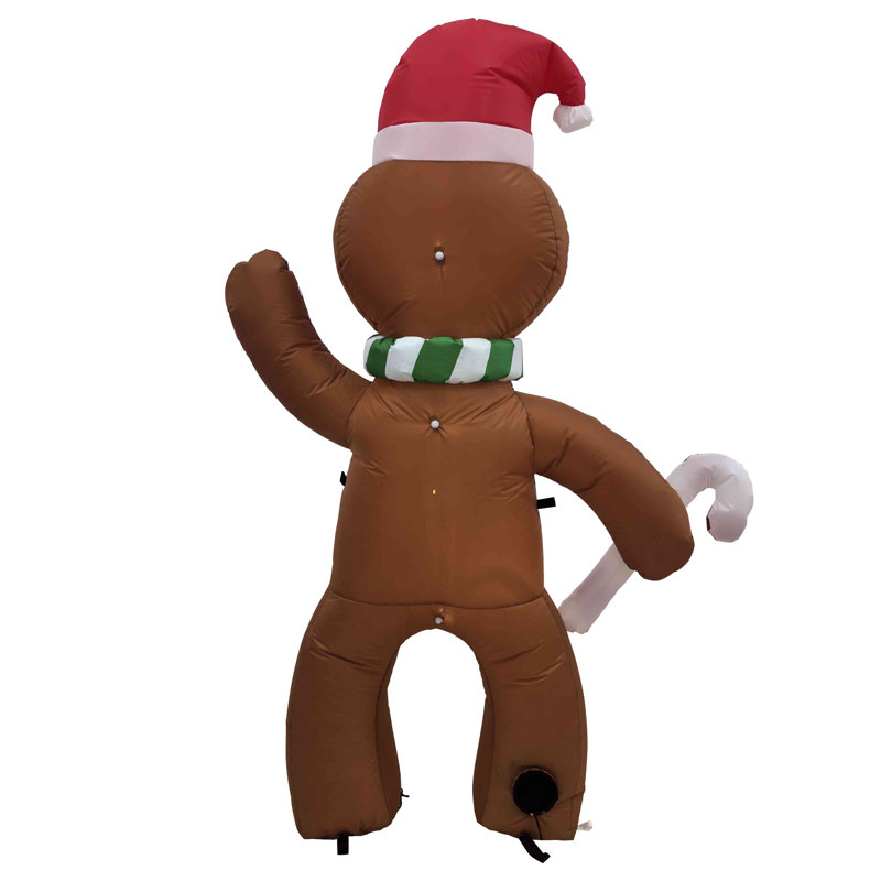 Lighted Inflatable Gingerbread Man Outdoor Christmas Decoration - 5'