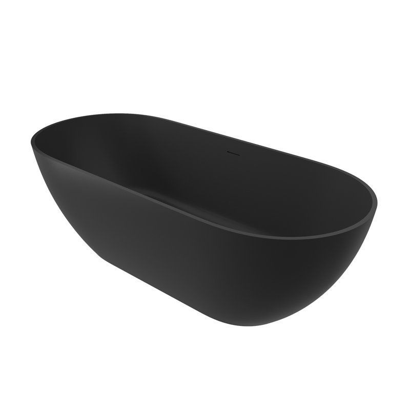 Tangent 59'' x 30'' Freestanding Soaking Solid Surface Bathtub