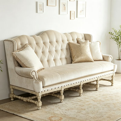 American Retro Fabric Three-seater Sofa
