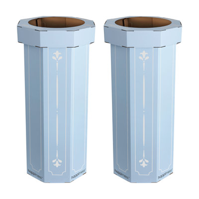 Poubelle et bac de recyclage en carton ondulé jetable classique classique 25 gallons Fleur