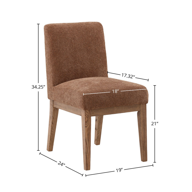 Weilan Polyester Upholstered Dining Chair, Olive, Charlotte Latte and Natural