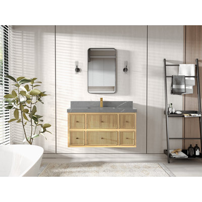 Maydeen 42'' Single Bathroom Vanity with Quartz Top