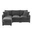 Canapé modulaire 84 * 57 ", canapé modulaire en chenille 4 places avec 2 coussins, structure en bois massif, coussins en mousse haute librement combinables, pour bureau, coussins, meubles intérieurs noirs et gris