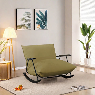 Comfortable Chair with Wood Armrests