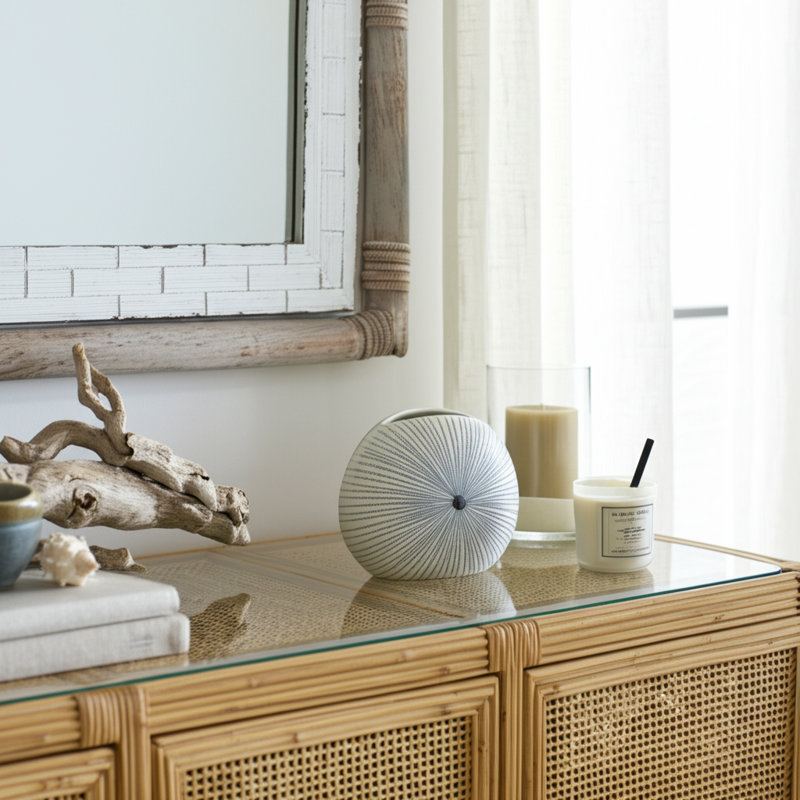 Vase Ceramic and Stoneware Decorative Modern Design with Unique Dotted Circular Detailing and Contemporary Curved Profile for Artistic Accent and Eye-Catching Versatile Display