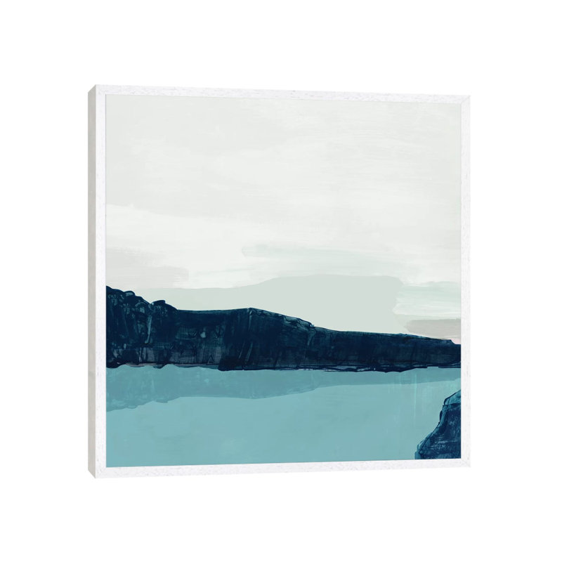 Silent Water by Tom Reeves - Painting on Canvas, 45.72cm H x 45.72cm W x 3.81cm D, White Framed
