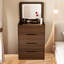 Walnut Dressing Table With Stylish Design And Ample Cosmetic Storage Compact Makeup Vanity Modern Solutions-1237785394