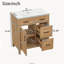 Meuble-lavabo de salle de bain en bois massif de 76 cm (30 pouces), avec cadre en bois massif, 1 porte à fermeture amortie, 2 tiroirs à fermeture amortie et tablette réglable.