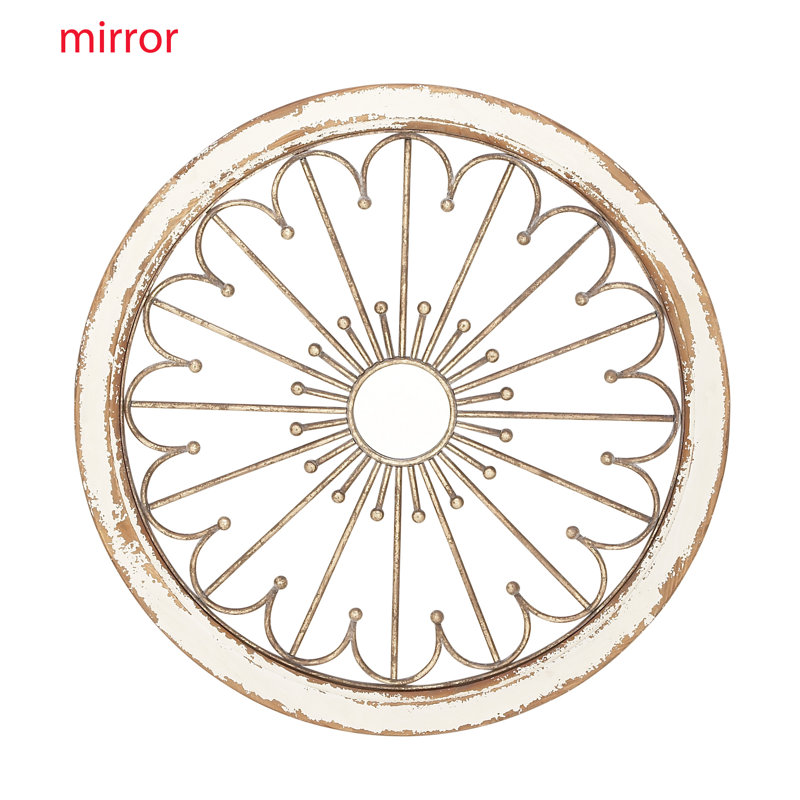 Fernandez Wood Circle Wall Mirror