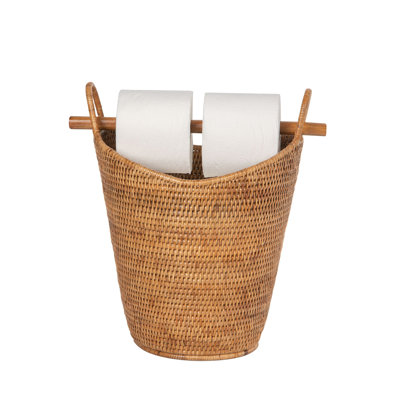 La Jolla Rattan Free Standing Toilet Roll Holder and Dipsenser
