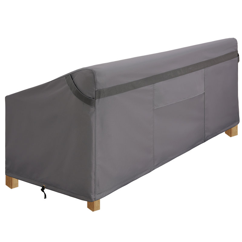 Housse pour canapé de patio gris, H 35 po x l 62 po x P 38 po