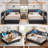 Twin Size Corner Bed With Hydraulic Storage,Twin Daybed With Bookcase And Charging Station,Lift Up Storage Bed Frame With Upholstered Headboard And Led Lights,Metal Platform Storage Bed,Black-1105424869-1095588268