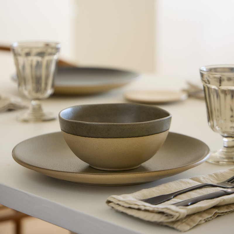 Arenito Eco Gres Amarela Dinner Plate, Aqua