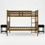 Lit superposé simple au-dessus de simple en bois massif avec table de chevet 3 pièces Aon Ames-1403135155-1403198480