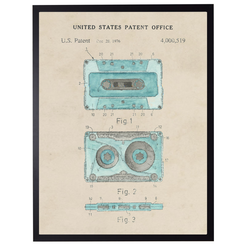 Cassette Tape Patent in Black Frame
