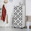 Armoire à chaussures moderne avec capacité de fixation murale, blanc et noir, 19,7 po x 50,0 po x 15,0 po | Panneau de particules enduit 100% mélamine, nombreuses tablettes, pieds en plastique, design géométrique élégant, idéal pour les vestibules et les couloirs organisés