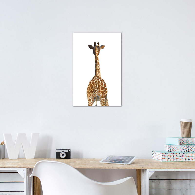 Art girafe bout à bout, Toile tendue, H 18 po x l 12 po x P 1,5 po