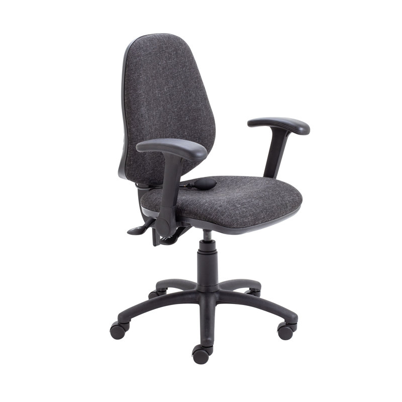 Bedford Desk Chair, Charcoal Grey, Flip Up