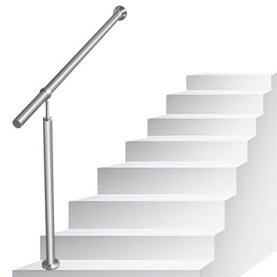 Stainless steel entrance railing, stair railing, angle adjustable handrail including accessories, indoor and outdoor wall handrail for garden stairs