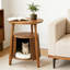 Table de bout ronde 2 en 1 en bois naturel pour chat
