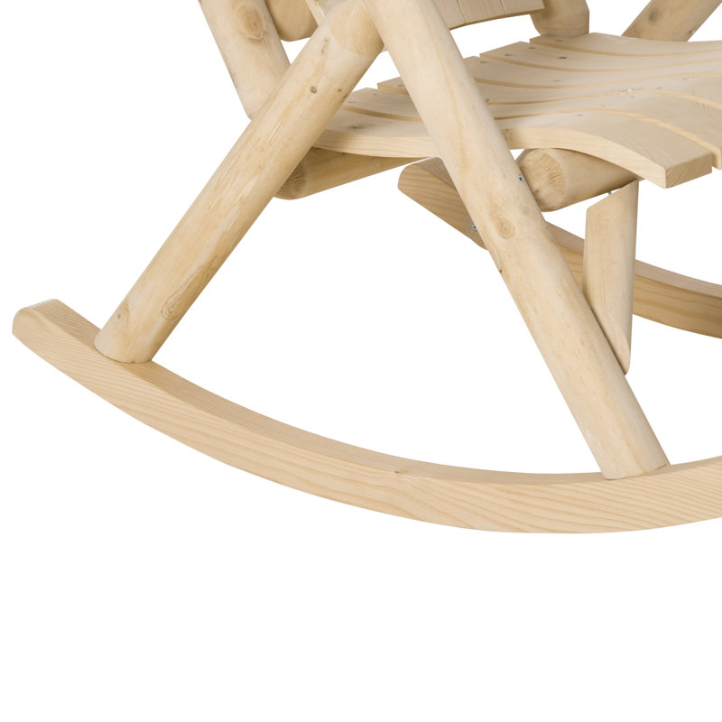 Aspers Wood Rocking Outdoor Adirondack Chair, Natural