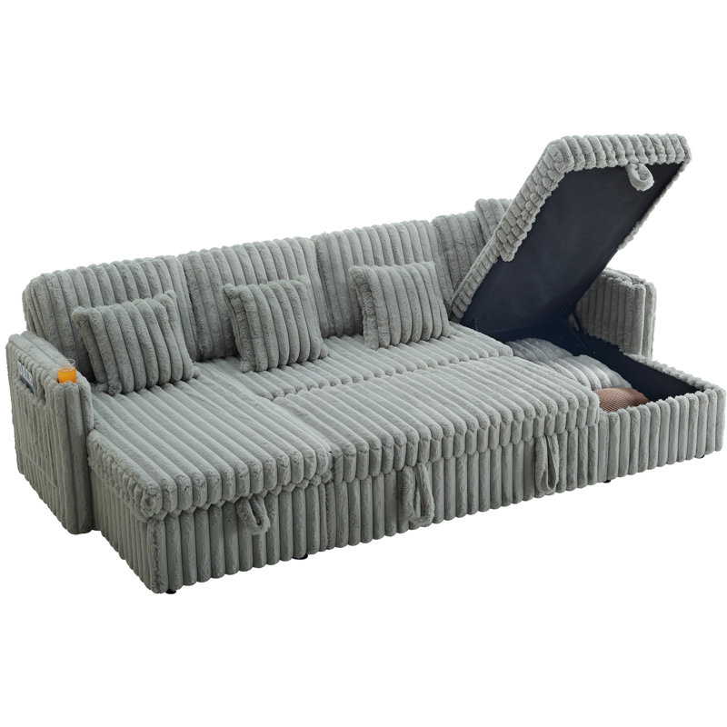 Canapé modulaire escamotable avec rangement en forme de U Rafael