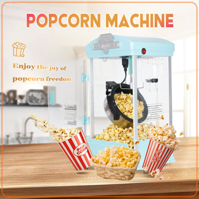 EvoNet 8 Oz Portable Green Popcorn Maker - Countertop Popper With Warming Deck For Home Theater