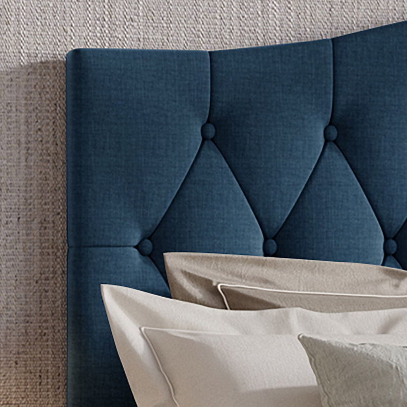 Jayquin Upholstered Platform Bed, Blue, Twin