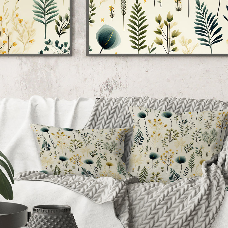 Coussin Botanical Harmony II - Plants, H 16 po x l 16 po