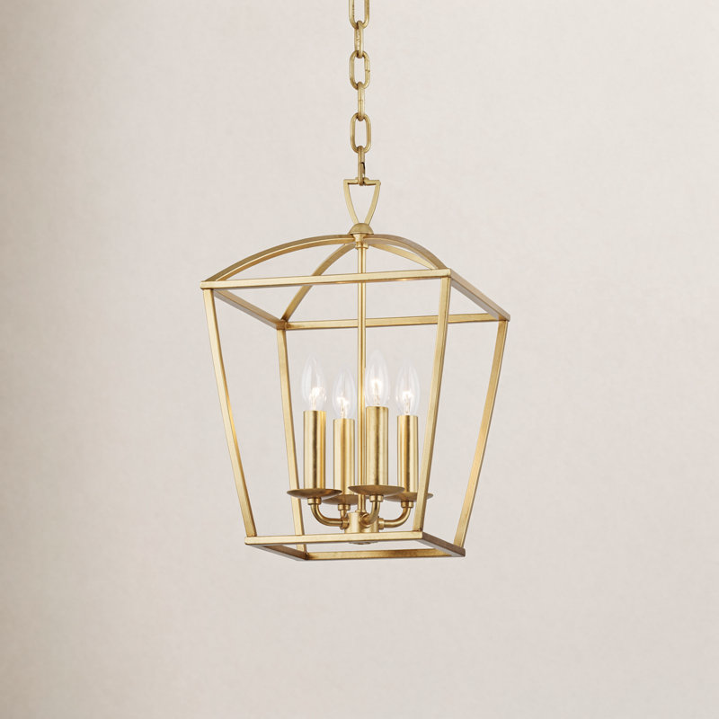 Brodie 4 - Light Lantern Chandelier, 71.5" H x 12" W x 12" D, Gold Leaf
