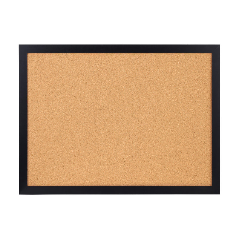 Tableau d'affichage en liège 36 x 24 pouces avec surface haute densité - babillard en bois aggloméré noir pour l'organisation au bureau, à la maison et à l'école