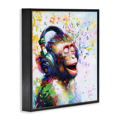 Blissful Beats Monkey Giclee Art by Leon Devenice