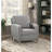 Classic Traditional Push Back Reclining Chair Gray Fabric Upholstery Cushion Seat Solid Wood Furniture 1Pc