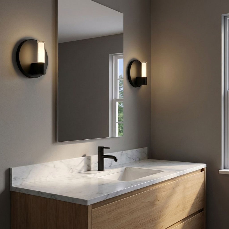 Silas 5 Sconce, Midnight Black
