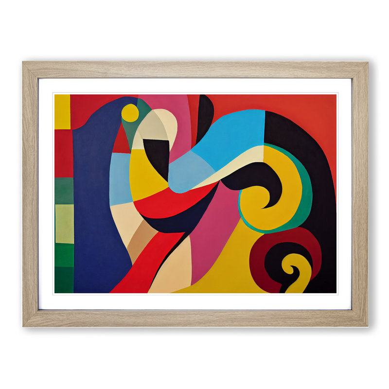 Intriguing Modern Abstract - Framed Print, 34cm H x 46cm W x 2cm D, Oak