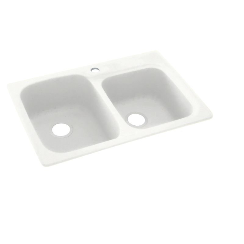 33'' L Double Bowl Swanstone Kitchen Sink, Gray Granite