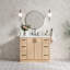 Meuble-lavabo ovale simple 43 po avec comptoir en marbre de Carrare italien Ariel Kellie