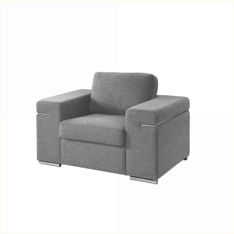 Sièges d'appoint de salon | Fauteuil surdimensionné en tissu tissé gris froid pour les réceptions décontractées
