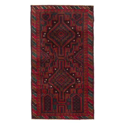 Tapis rouge Teimani 3 pi 2 po x 5 pi 10 po