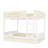 Queen Bunk Bed with Trundle, Wood Kids Bunk Bed with Bookshelf & Safety Guardrail, White & Beige-1875341796-1875341801