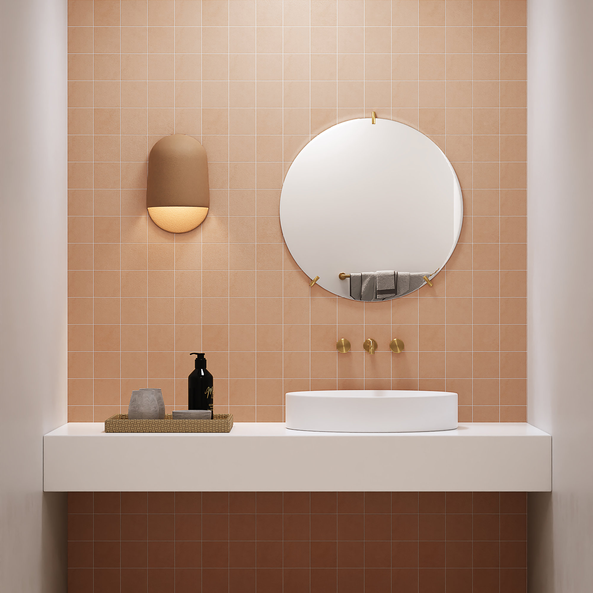 Sahara 4" x 4" Porcelain Wall & Floor Tile, Cotto
